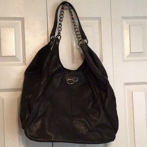 Leather shoulder bag- large